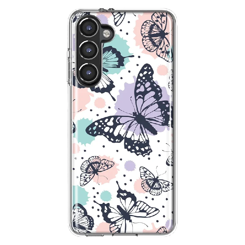 For Samsung Galaxy S23 Groovy Butterflies Slim Shockproof Hard Shell TPU Case Heavy Duty Protective Phone Cover