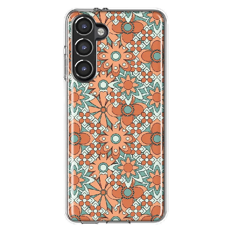 For Samsung Galaxy S23 Groovy Vintage Flowers Slim Shockproof Hard Shell TPU Case Heavy Duty Protective Phone Cover