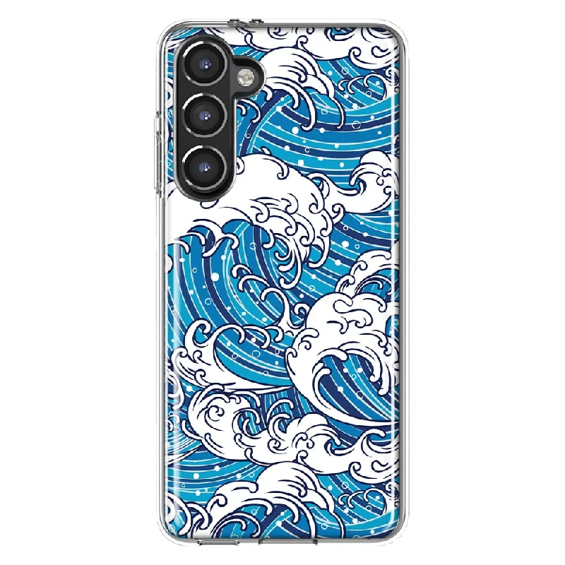 For Samsung Galaxy S23 Japanese Wave Slim Shockproof Hard Shell TPU Case Heavy Duty Protective Phone Cover