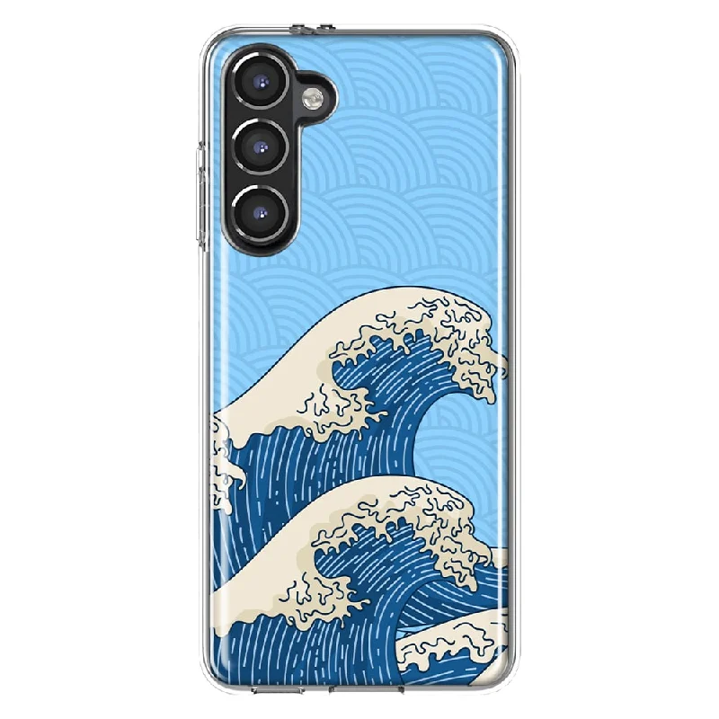 For Samsung Galaxy S23 Japanese Waves Slim Shockproof Hard Shell TPU Case Heavy Duty Protective Phone Cover