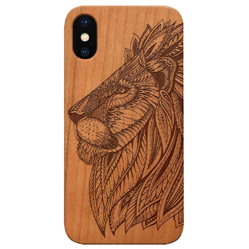 Lion Face 3 - Engraved Phone Case