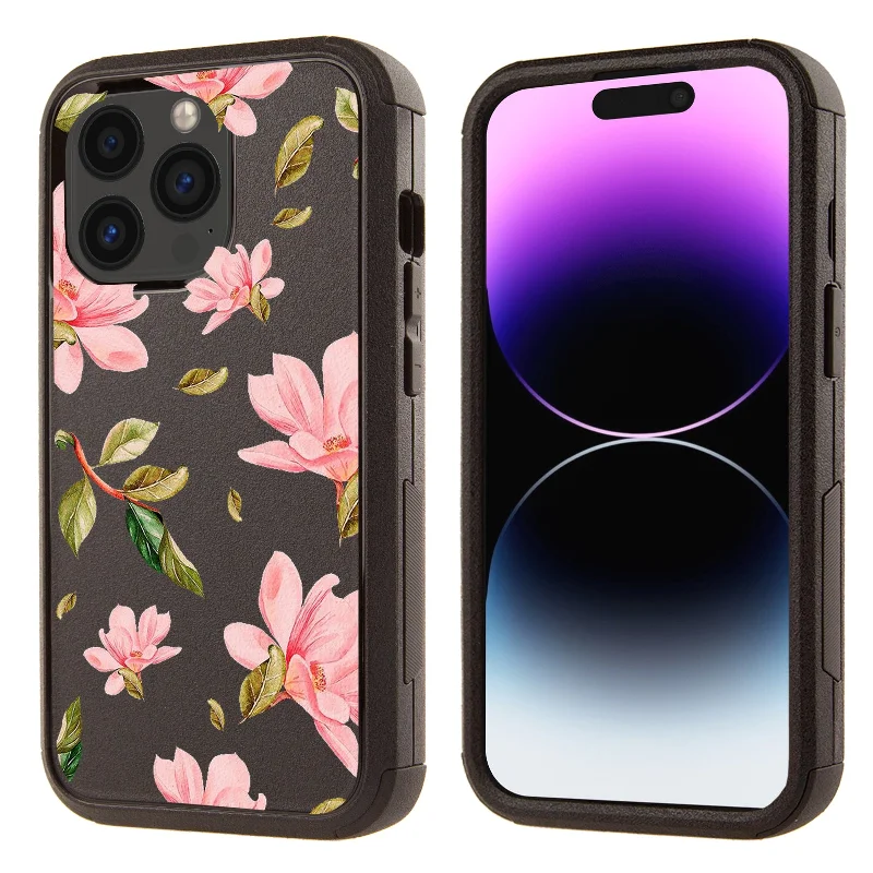 Printed Shockproof Tough Hybrid Case for Apple iPhone 15 Pro Floral