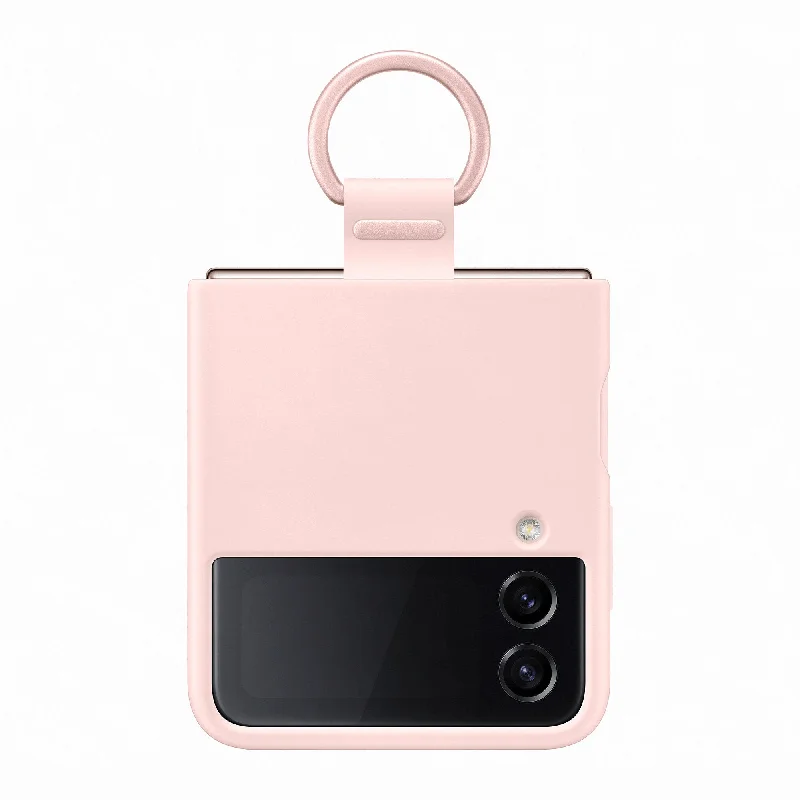 Samsung Silicone Cover With Ring for Galaxy Z Flip4 in Pink