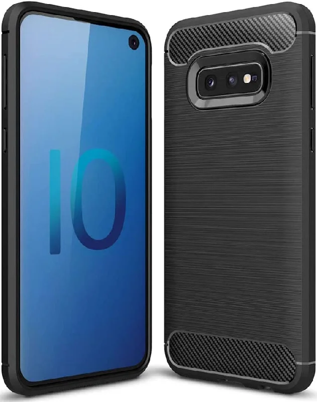 Samsung Galaxy S10e Carbon Fibre Gel Cover - Black