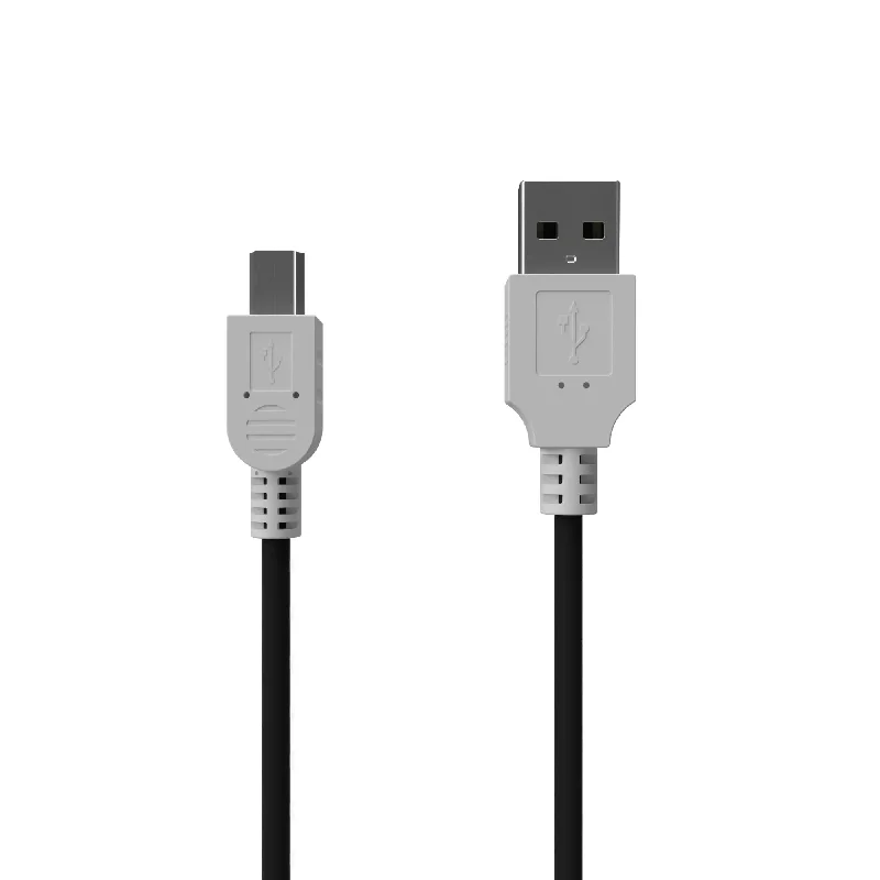 Type-A to Type-B Mini Charge/Sync Cable - 3ft Round Black